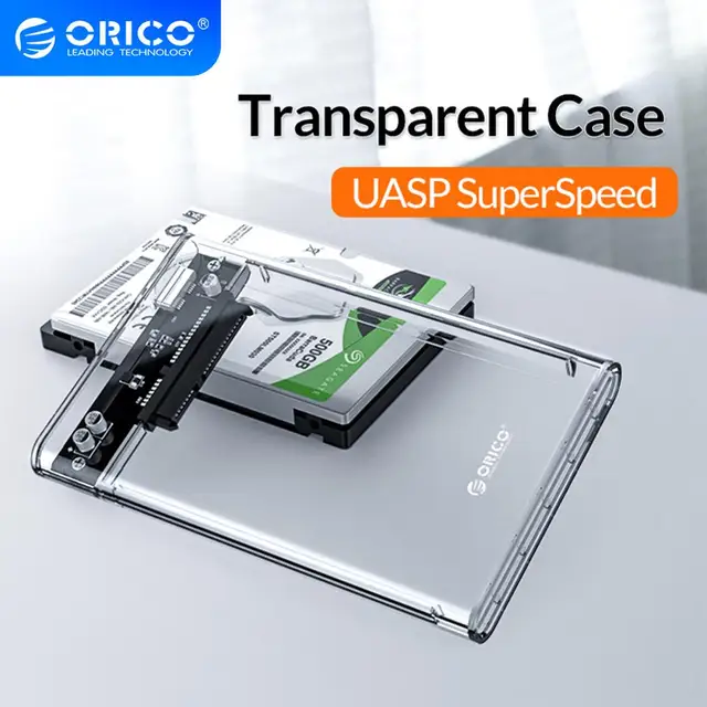 ORICO HDD Case 2.5 inch Transparent SATA to USB 3.0 3.1 Hard Disk Case Tool Free 5Gbps 4TB UASP Type C SSD HDD Enclosure 10Gbps