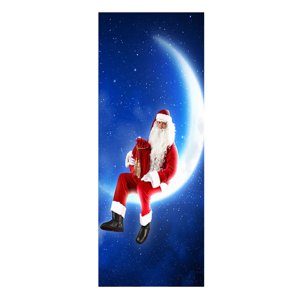 Diy Merry Christmas декоративные наклейки на дверь 3d моделирование съемные водонепроницаемые настенные наклейки Фреска украшение двери спальни