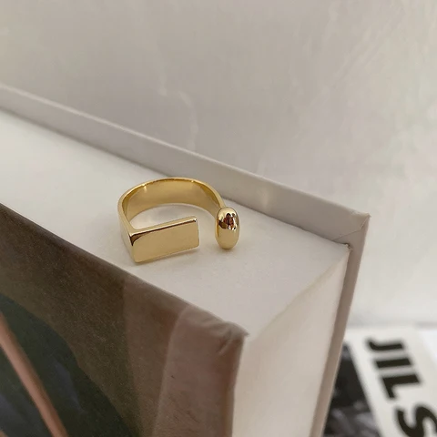 New Design Geometric Metal Open Rings For Woman Gothic Girl's Fashion Jewelry Simple Finger Accessories For Korean Party