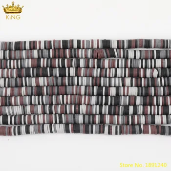 

5pcs/Lot 6mm Multicolor Polymer Clay Rondelle Beads DIY Jewelry ,Bohemia Disc Heishi Vinyl Beads Girl's Summer Jewelry Bulk