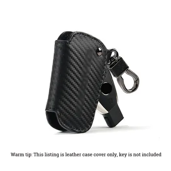 

1X Universal Carbon Fiber Look Keycase For Mercedes W176 W177 W204 W205 W212 W213 W222 AMG Logo Car Key Ring Leather Keychain