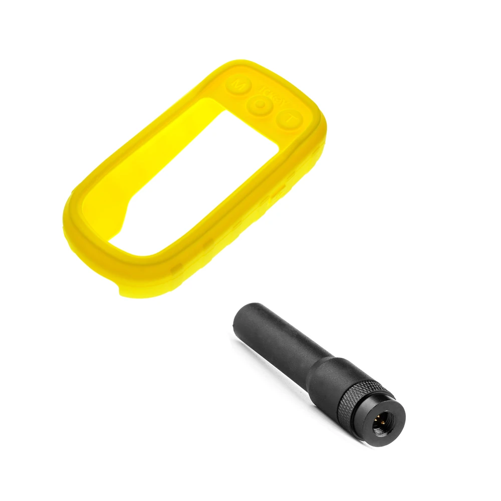 SMA-Male 136-174 MHz Short Soft Antenna+ Silicone Protect Case Skin for Handhel GPS Garmin Alpha 100 Alpha100 Accessories - Цвет: Цвет: желтый