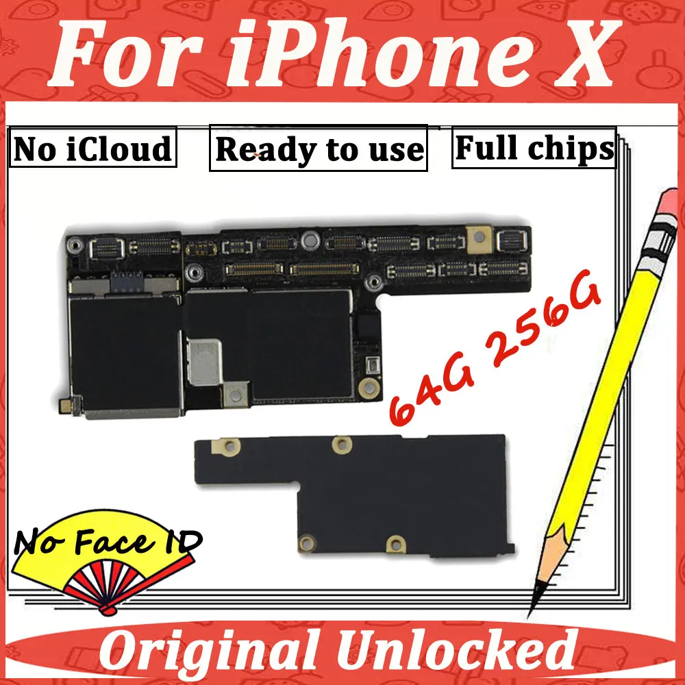 Для iPhone X 64g 256g оригинальные Материнские платы разблокировка iCloud без лица ID разблокированная материнская плата с полным чипом IOS