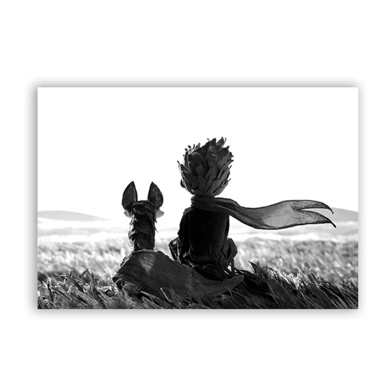 

Canvas Paintings Wall Art Home Decor Kids Room Framework 1 Piece/Pcs The Little Prince And Fox Pictures HD Prints Cartoon Poster