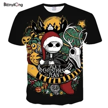 Новинка, Мужская футболка, Кошмар перед Рождеством, Джек, Хэллоуин, футболка, 3D принт, футболки для мужчин, женщин, мужчин, футболка, хип-хоп топы