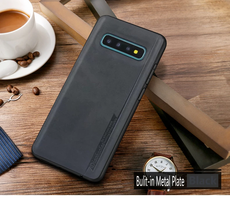 FM. HGQ роскошный магнитный автомобильный чехол-держатель для samsung Galaxy S10 S9 S8 Plus чехол для телефона чехол для samsung Galaxy S10 E тонкий из искусственной кожи чехол