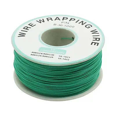 

P/N B-30-1000 Insulated PVC Coated 30AWG Wire Wrapping Wires Reel 656Ft Green