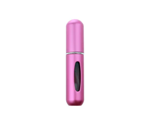 Rose red Bottom-filled Mini Perfume Spray Bottles Metal Shell Spray Atomizer Portable Travel Perfume Storage Bottle Points Bottling - Цвет: Rose red