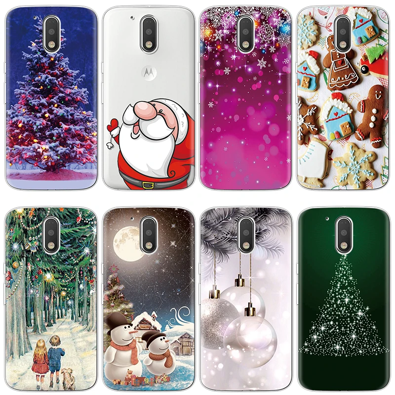 

Christmas xmas gift Soft Cases Tree for Coque Motorola Moto C E4 E5 G3 G4 G5 G5S G6 G7 Z Z2 Z3 Z4 Plus Play Power One Case Cover