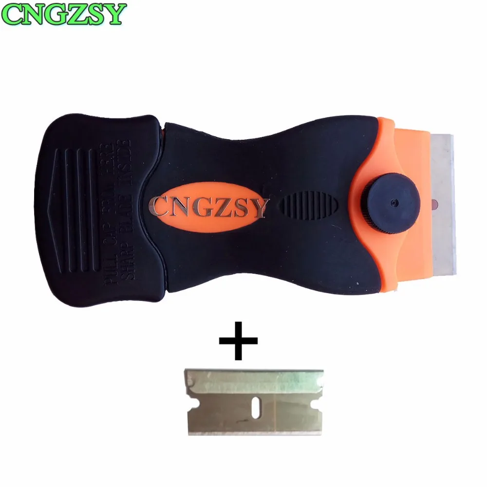 

CNGZSY Auto Sticker Label Glue Scraper Carbon Steel Razor Blade Glass Window Clean Spatula Car Vinyl Wrap Film Squeegee E12 1M