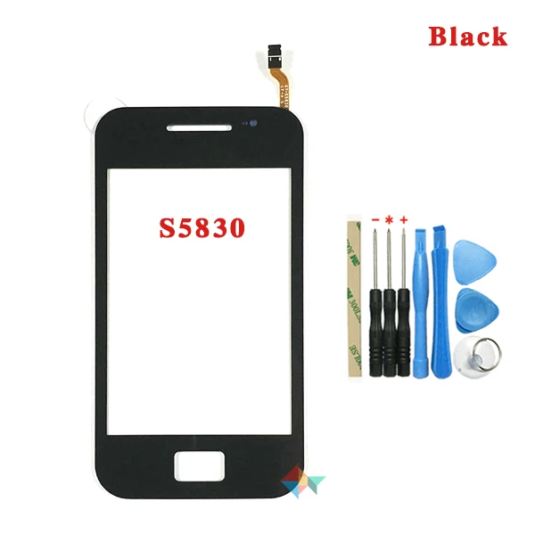 Высокое качество 3," для samsung Galaxy Ace S5830 S5830i GT-S5830 сенсорный экран дигитайзер Передняя стеклянная Сенсорная панель объектива - Цвет: S5830 black WithTool