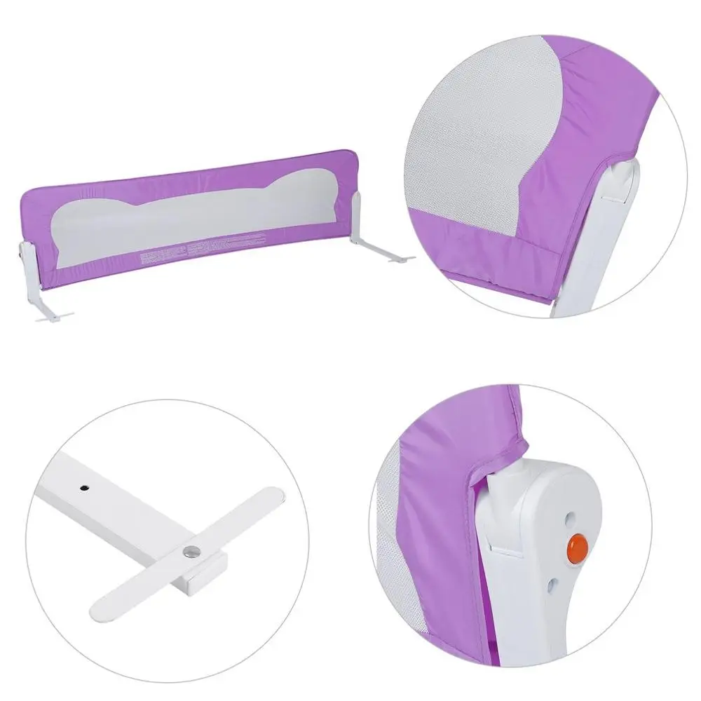 

Folding Baby Toddler Guardrail Guard Bar Safety Sleeping Infant Child Bed Fence 102*42cm For Children'S Bed sale