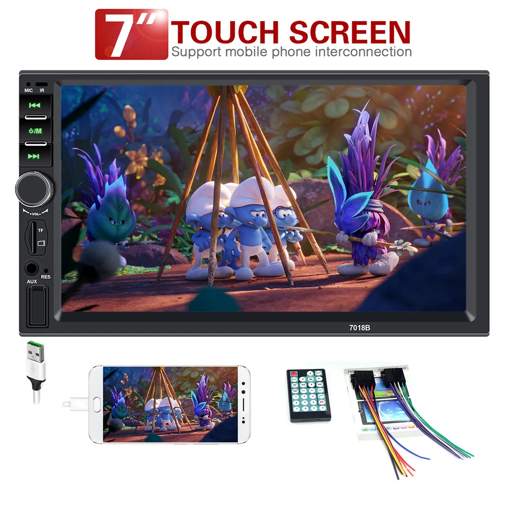 

Universal 2 Din Car Multimedia Player Autoradio 2din Stereo 7" Touch Screen Video MP5 Player Auto Radio Backup Camera