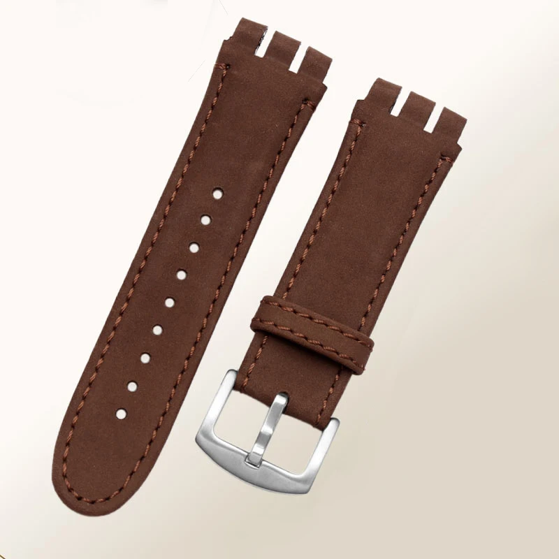 Premium Men's 23mm Soft Waterproof Genuine Leather Watchband - Black & Brown Cowhide Bracelet
