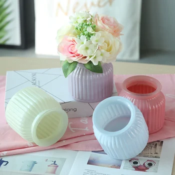 

European Style Glass Vases Hydroponics Plants Dried Flower Vases Plants Container Home Decoration JS23