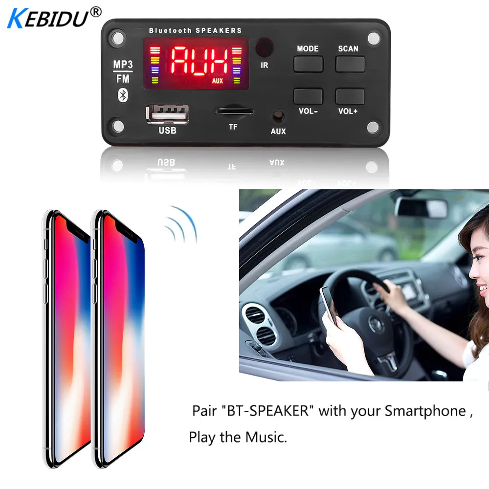 Плата цветного экрана 12 в MP3 WMA беспроводной Bluetooth 5 0 декодер плата аудио модуль USB