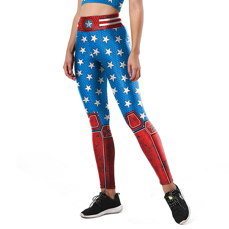 Legging Superhero 3D Dicetak Pinggang 