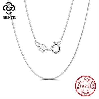 

Rinntin Authentic S925 Sterling Silver 8 Sided Snake ChainThick Cuban Necklace Womnens Mens Trendy Jewelry Accessories SC19