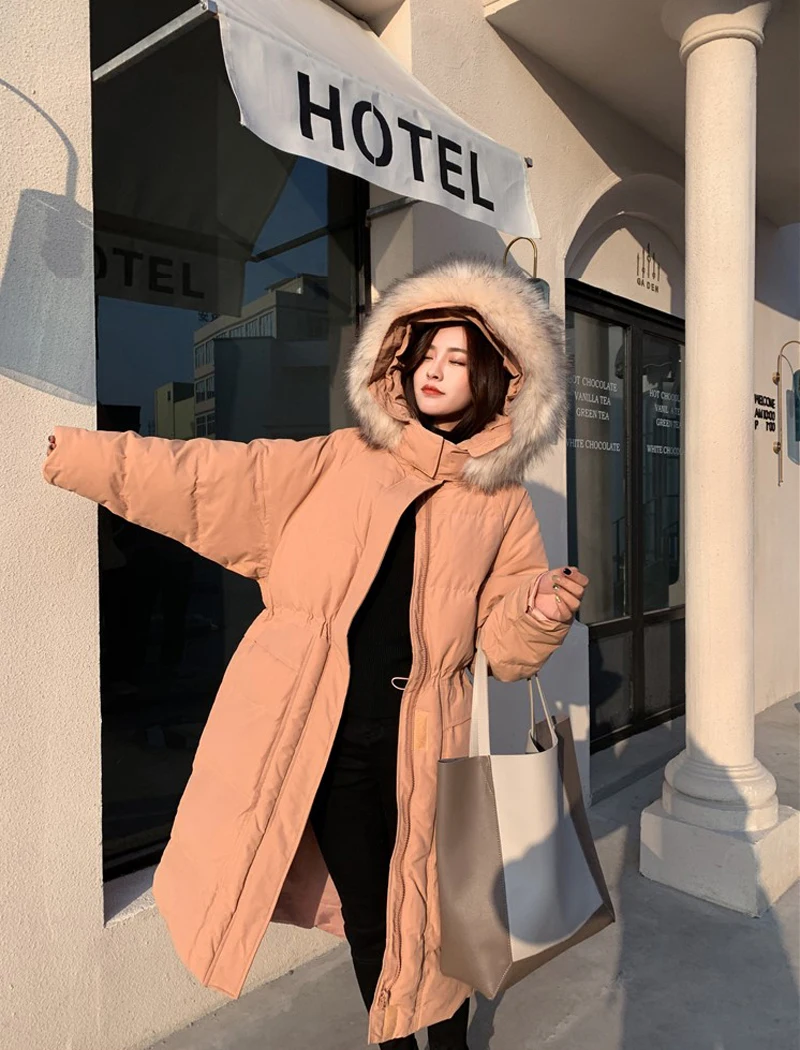 BGTEEVER/Модная Свободная Женская пуховая куртка, пальто с капюшоном, теплое Утепленное зимнее пальто, негабаритная Женская стеганая парка, куртка