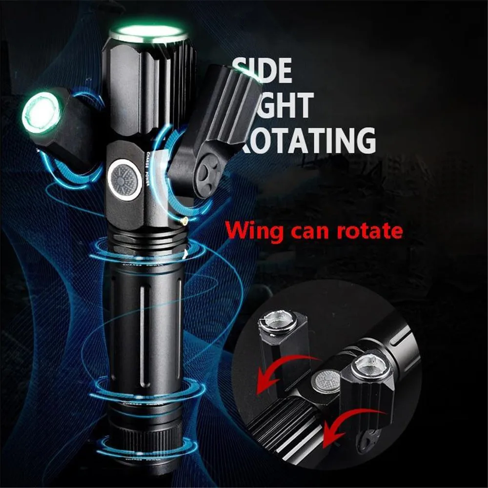 Adjustable Angle Bicycle Lights MTB Bike Front Light 3 LED T6 Flashlight USB Charging Cycling Lamp With 18650 Battery Torch