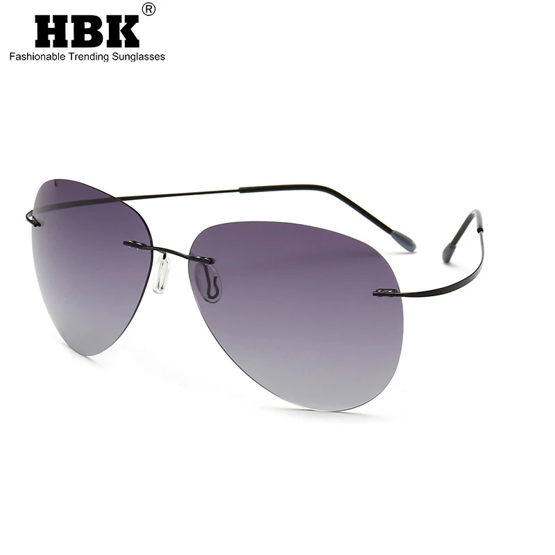 Титановые поляризационные солнцезащитные очки без оправы, мужские, для вождения, ультралегкие, пилот, фирменный дизайн, без винтов, солнцезащитные очки для женщин, UV400