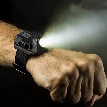 

Rechargeable Wrist Watch LED Tactical Watch Outdoor Waterproof LED Clock with Flashlight Wrist Watch Hiking Camping LED Torch