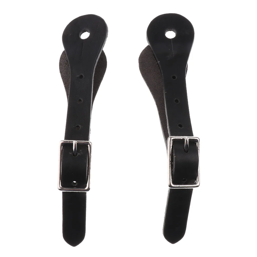 Pack of 2pcs 22cm/8.66'' Horse Riding Artificial Leather Spur Straps Equestrian Boots Accessories