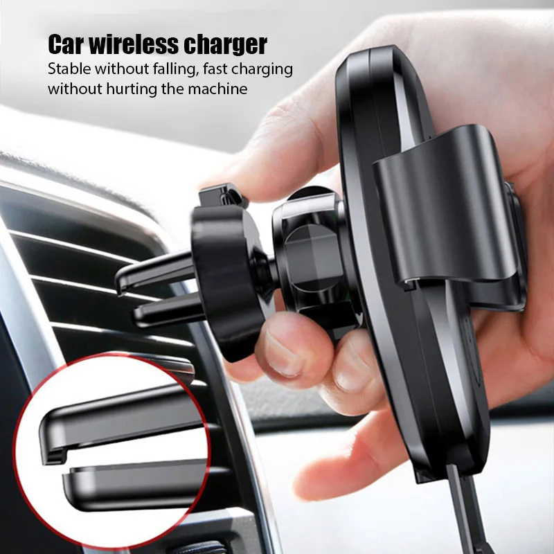 Car Phone Holder Auto Mount Mobile Cell Phone Stand Wireless Charger Telefon GPS Support For iphone 8 XR Xiaomi 9 Samsung S9 S8 wireless charging station