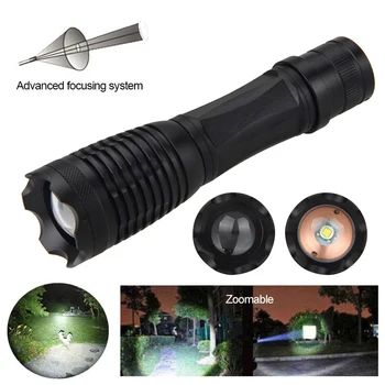 

Water-Resistant White Light Hunting Torch XM-L T6 LED Lamp 2000LM Zoomable Tactical Flashlight for Camping Hunting