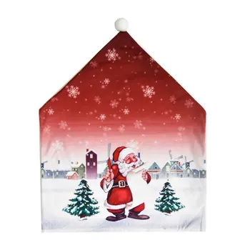 

Christmas Chair Covers Cute Santa Elk Snowman Chair Cover Printing Dining Chair Cover Christmas Decor For Home