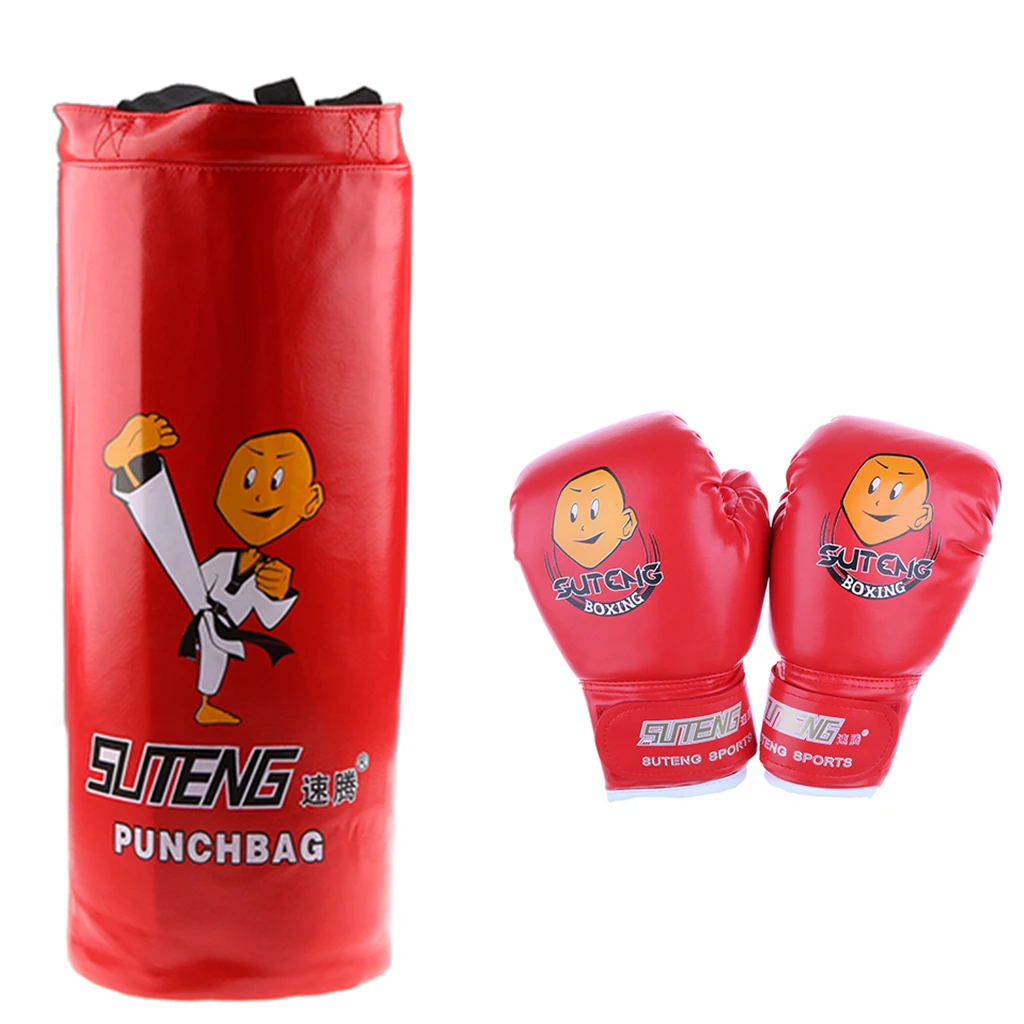 Youth Boxing Set, Gloves, UnFilled Punching Bag - Kids Fitness Training Gear