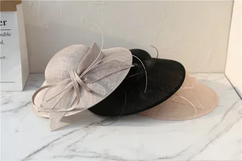 

202004-HQ-TS066001 Palace court banquet High-grade flower Philippine natural flax yarn lady cap women leisure holiday sun hat