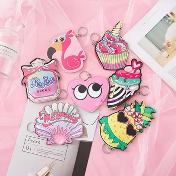 

Fashionable and creative fruit Zero Purse Key Bag Coin card bag cartoon Korean Pu zipper pendant bag convenient storage bag