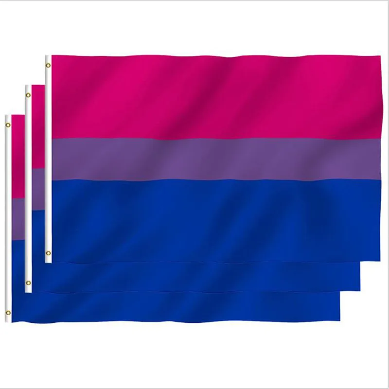 3x5 FT Bi Pride Flag - Bright Colors Anti-Fading Materials Bisexual Flags Polyester Canvas Brass Buttonhole |
