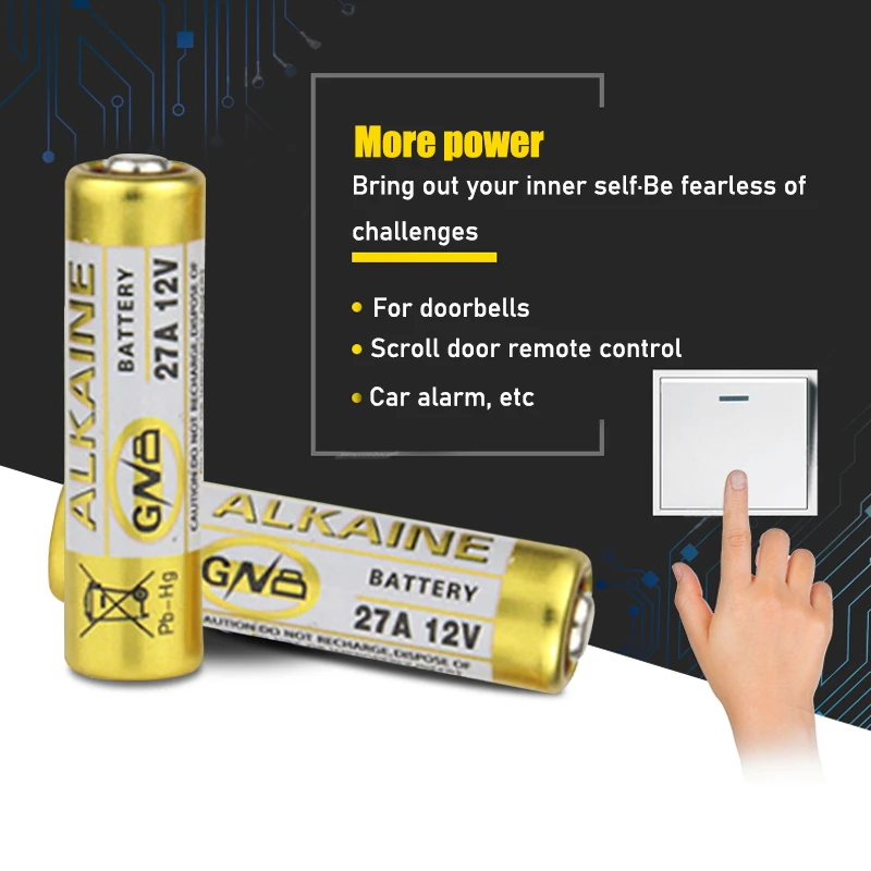 5Pcs 27A/MN27/GP27A/L828/A27 12V Battery Alkaline Single Use BatteriesSingle Use Batteries For Doorbell Remote