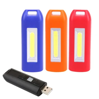 

1pc Portable Mini COB LED Flashlight Keychain Handy USB Rechargeable Light Lamp Carabiner Camping Outdoor Torch