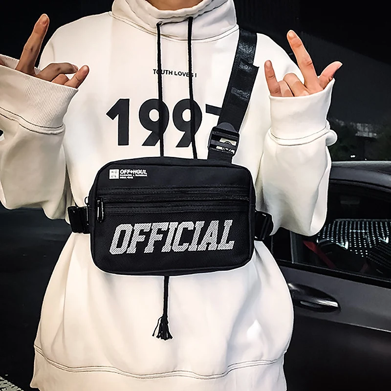 

Men Chest Bag Small Chest Rig Hip-Hop Vest Bag Outdoor Streetwear Chest Bags for Men Waist Pack