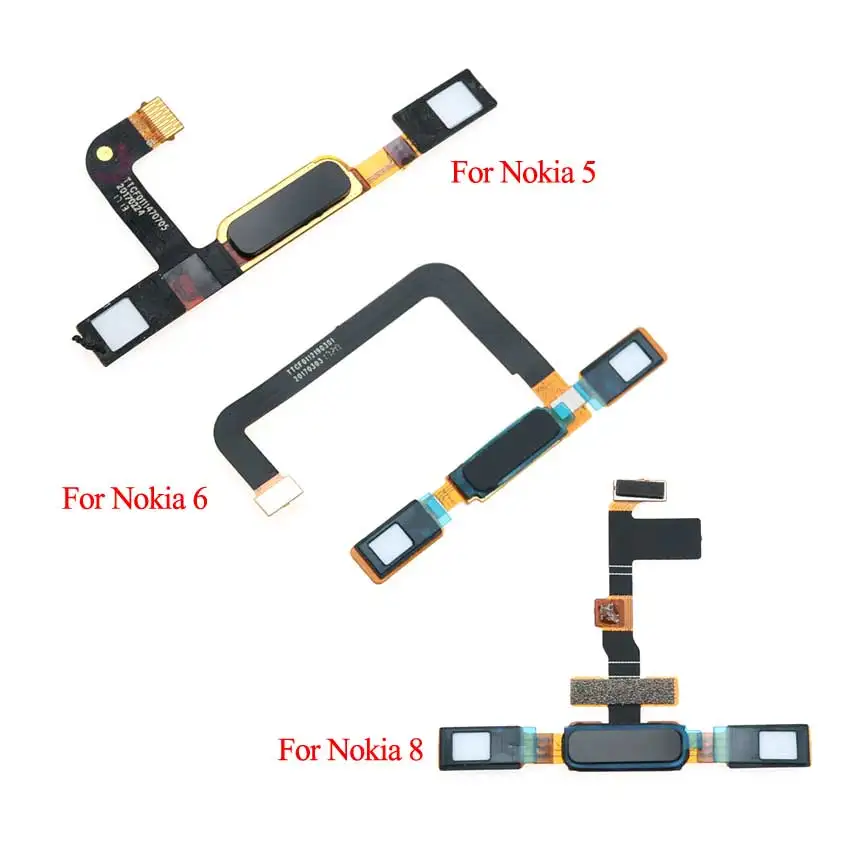 Юйси для Nokia 5 6 8 Кнопка Домой ключ назад Touch ID датчик отпечатков пальцев гибкий кабель, запчасти для ремонта