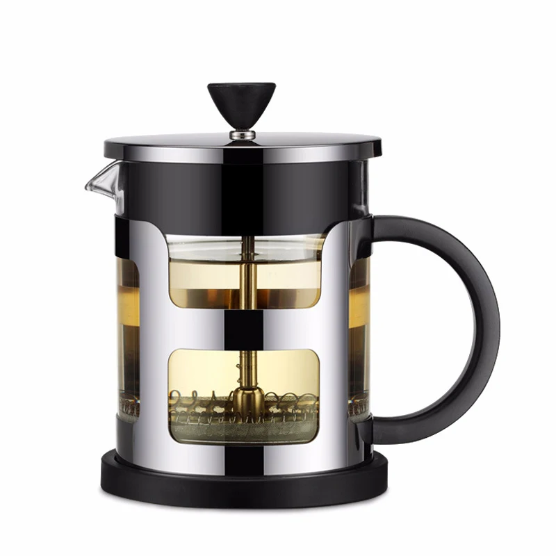 

JMH French Press Stainless Steel Coffee Pot Maker Glass Tea Pot With Tea Strainer Filter Kettle Teapots Coffee