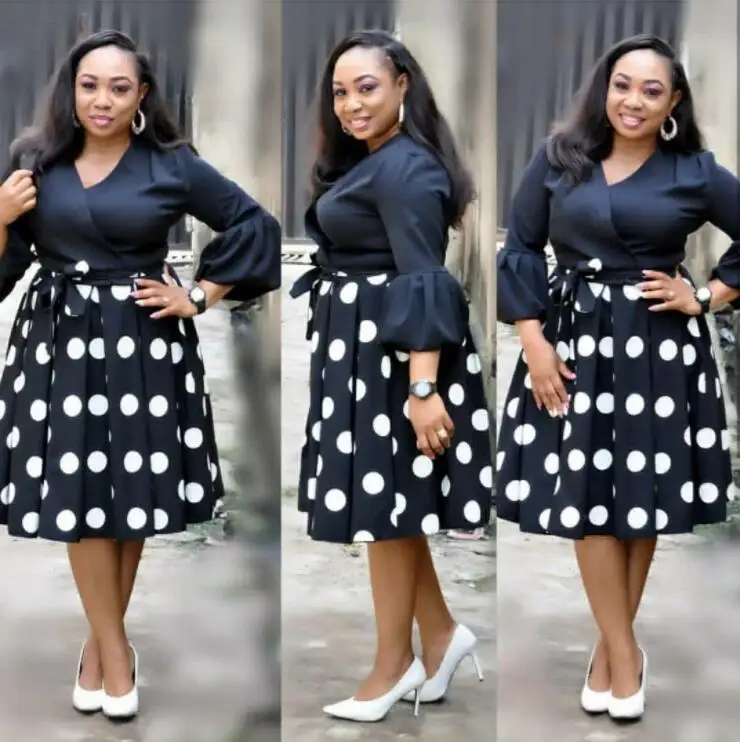 new summer elegent fashion style african women printing plus size polyester dress L-3XL