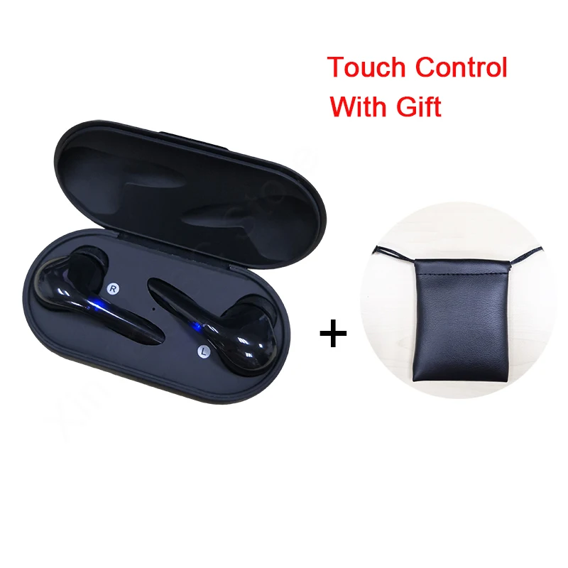 Беспроводные наушники Bluetooth наушники для iPhone huawei Honor TWS Flypod гарнитура PK T3 T5 True TWS наушники с шумоподавлением - Цвет: Touch-Black