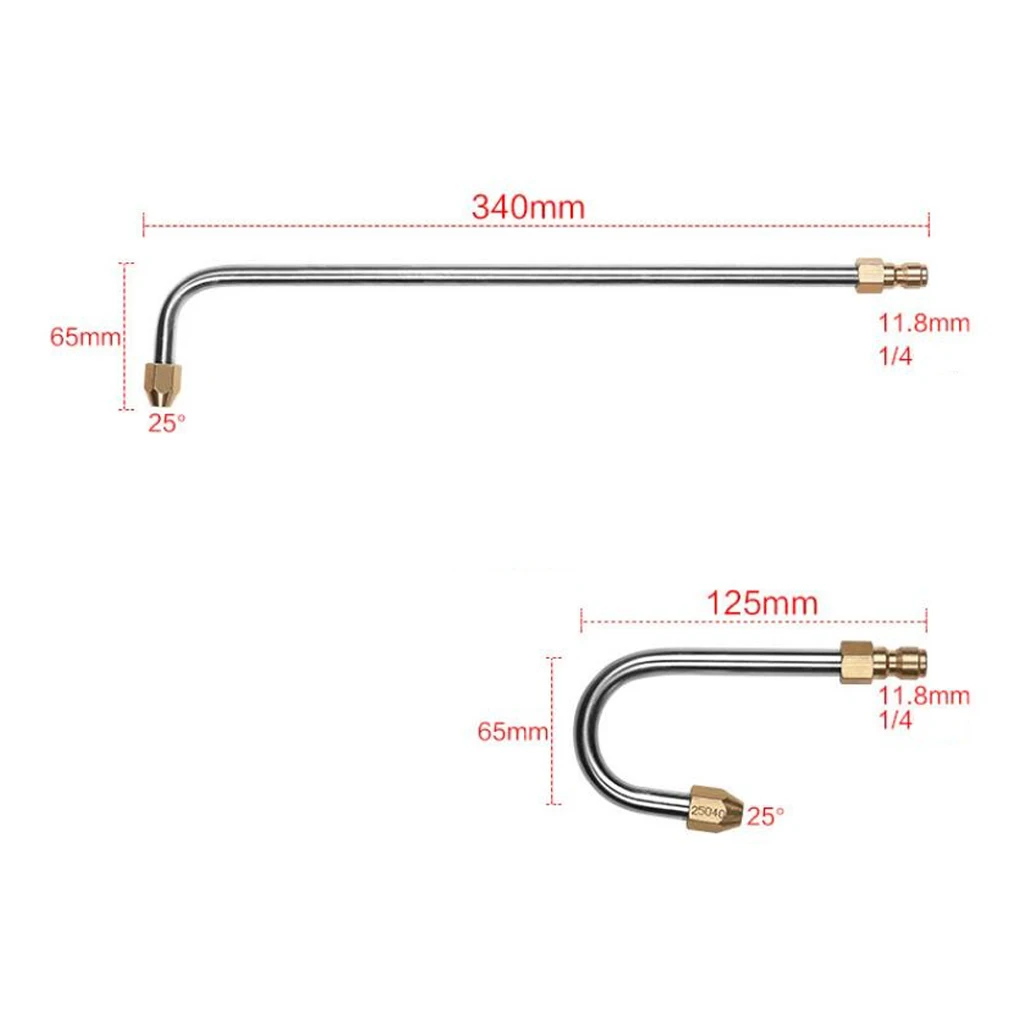 3600psi Metal Pole High Pressure Washer Spray Nozzle Water 90 Degree Angled Wand 1/4inch Quick Release