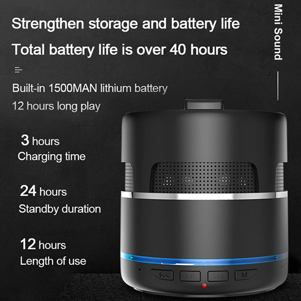 Перезаряжаемый Bluetooth динамик Многофункциональный портативный кнопочный сенсорный мини беспроводная передача Поддержка TF карта подарок HiFi стерео
