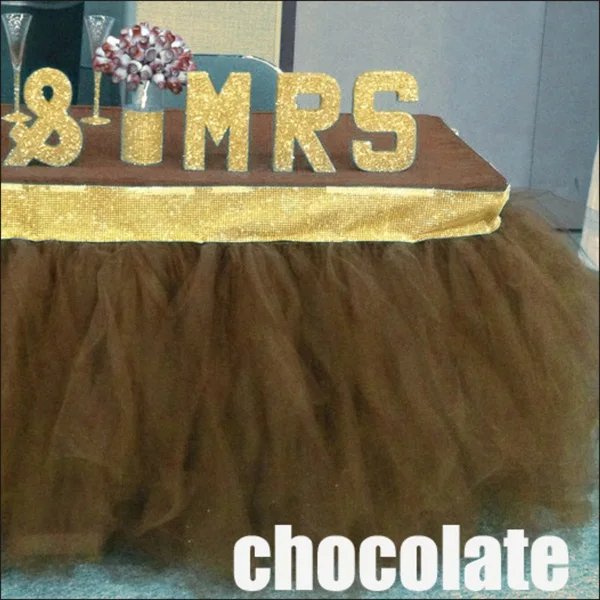 Chocolate Романтические свадебные украшения Тюлевая оборка для стола DIY пачка посуда юбки для девочек милость для дома вечерние украшения стола - Цвет: Chocolate