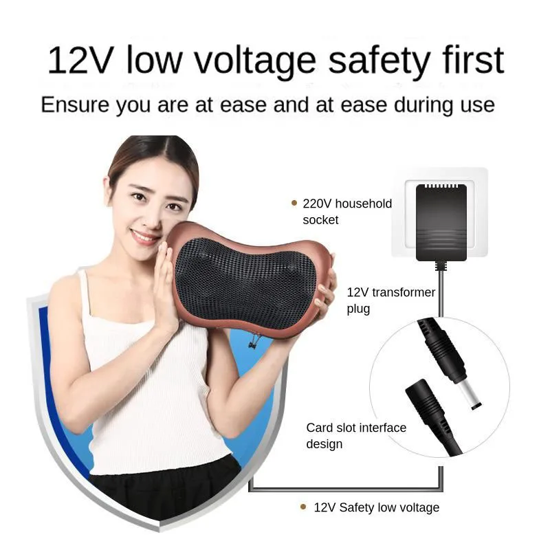

Electric Neck Massager Shiatsu Back Shoulder Body Neck Knead Smart Massage Device Spine Health Care Acupressure Massage Pillow