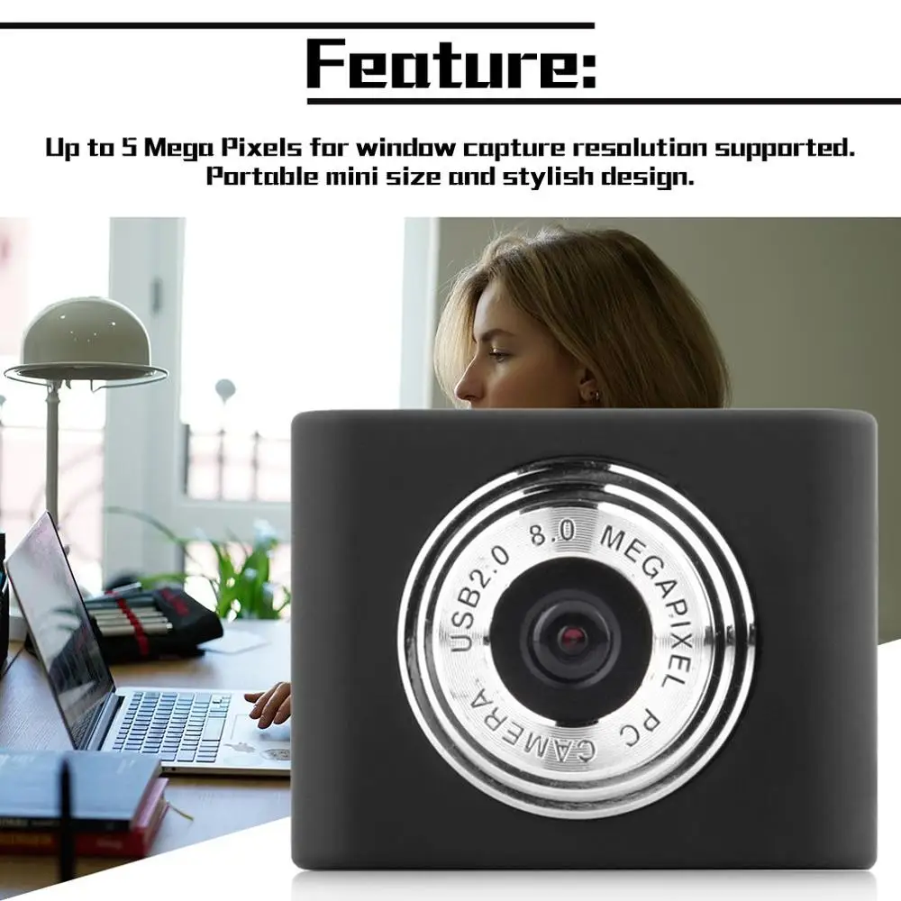 

High Definition Mini USB2.0 5M Retractable Clip Web Camera For Computer Laptop 5 Megapixels USB Retractable Cable Webcam