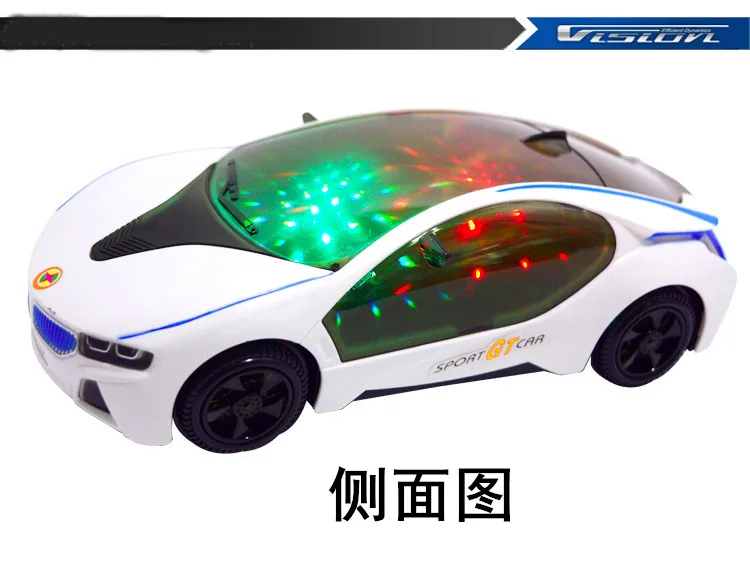 New Style 3D Symphony Cool Sports Car Model E-Bike CHILDREN'S Electric Car Model Glowing Toy