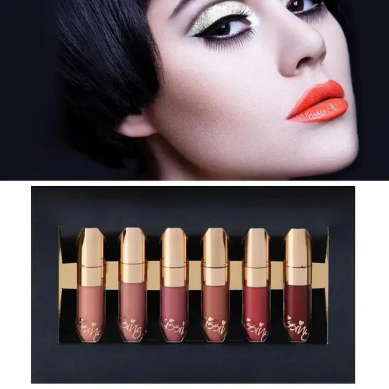 Beauty Glazed 6pcs Women Fashion Liquid Matte Lipstick Velvet Lipgloss Nude Makeup Matte Velvet Natural Moisturizer Lip Glosses Beauty Glazed 6pcs Women Fashion Liquid Matte Lipstick Velvet Lipgloss Nude Makeup Matte Velvet Natural Moisturizer Lip Glosses