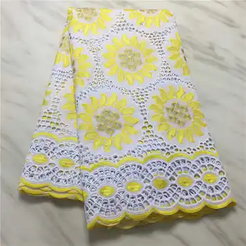 

2020Swiss lace fabric latest cut hole embroidery African cotton fabrics Swiss voile lace popular Dubai style