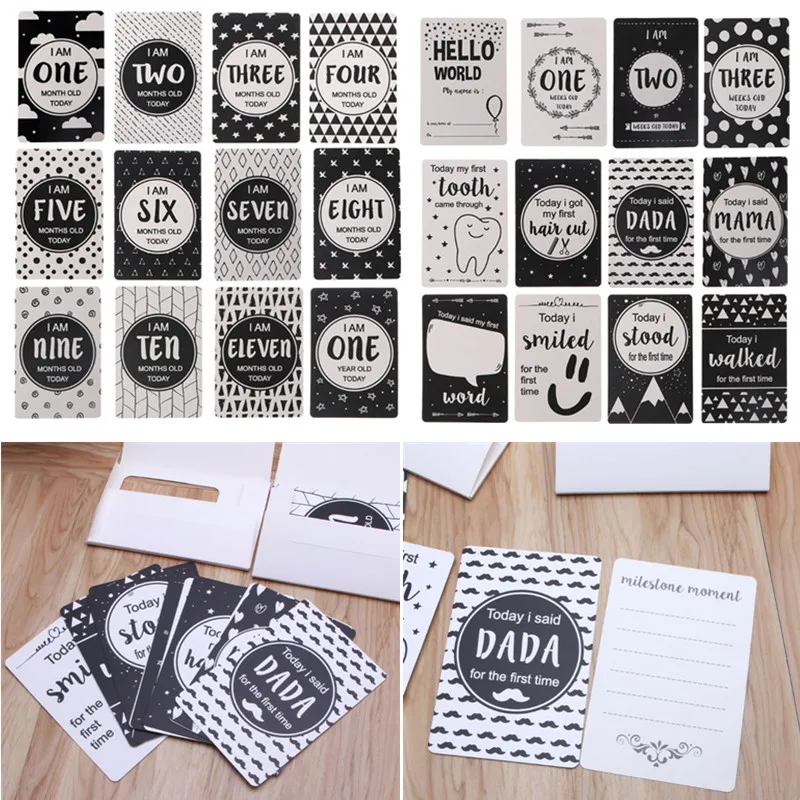 Juego de tarjetas para compartir fotos de bebés, 12 Uds. De tarjetas fotográficas de dibujos animados